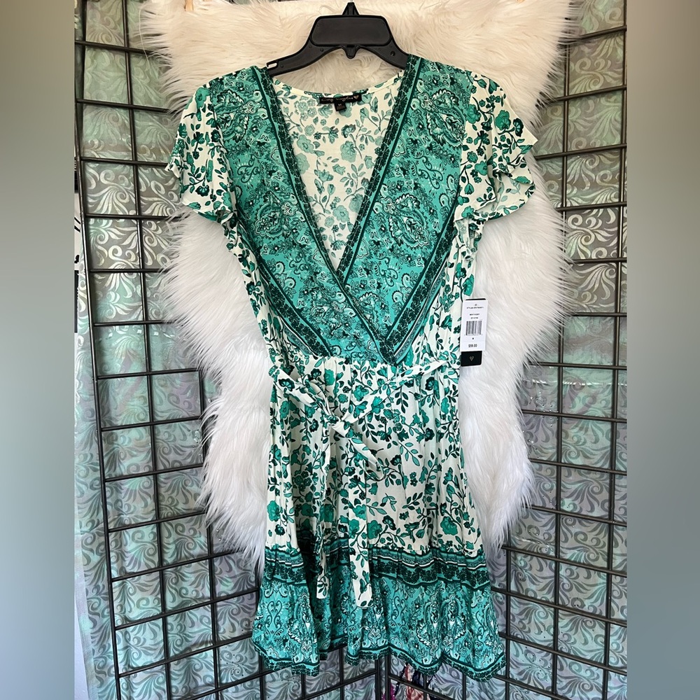 Boho Teal Paisley Dress NWT